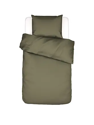 ESSENZA | Satin Bettwäsche 70x90cm / 140x200cm COLETTA Global Grey | olive